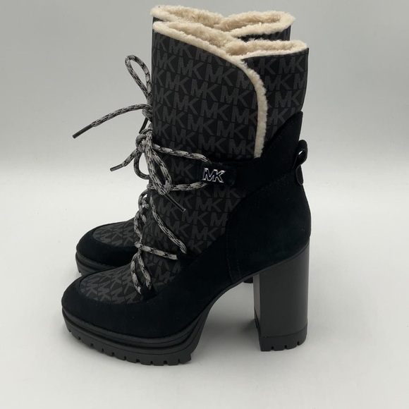MICHAEL KORS Culver Logo Print Nylon and Nubuck Boot Retail $225 Sold Out - Picture 4 of 8